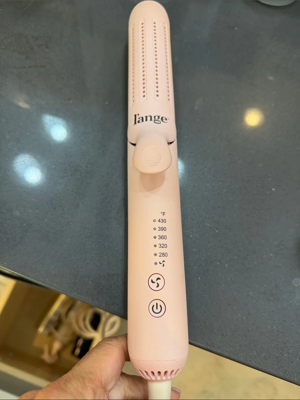 L'ange Light Pink Ceramic Hair Straightener with Temperature Settings